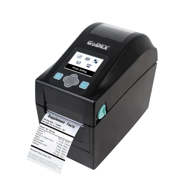 Impresora de Etiquetas Godex DT200i con panel LCD en color y conexión USB