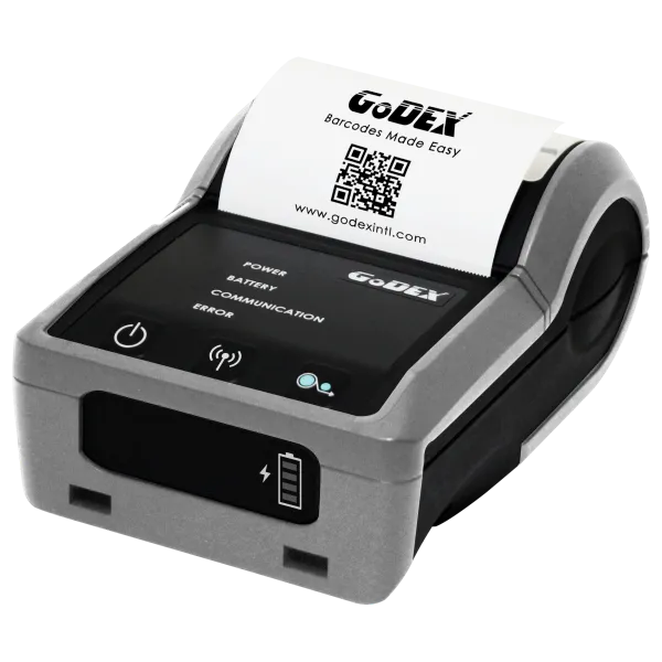Impresora móvil de etiquetas Godex MX30+ con conectividad WiFi y BLE 5.0