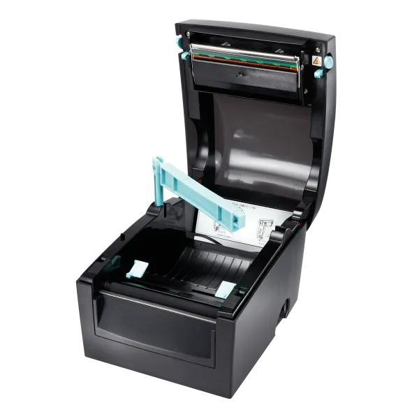 Impresora Godex DT4x Pro imprimiendo etiquetas con alta velocidad y precisión